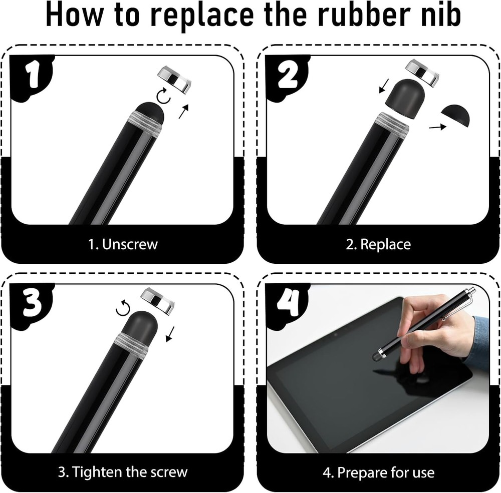 Silicone Stylus Tips - 30 Pcs, Scratch-Free Replacement Nibs for Tablets