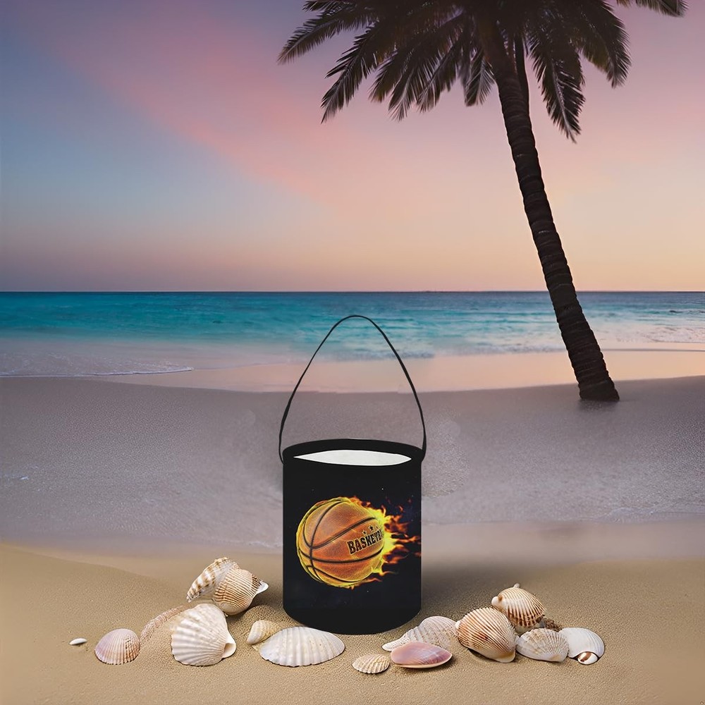 HKEC Small Canvas Bucket,Easter Buckets,Gift Baskets with Handle,Cute Pattern...