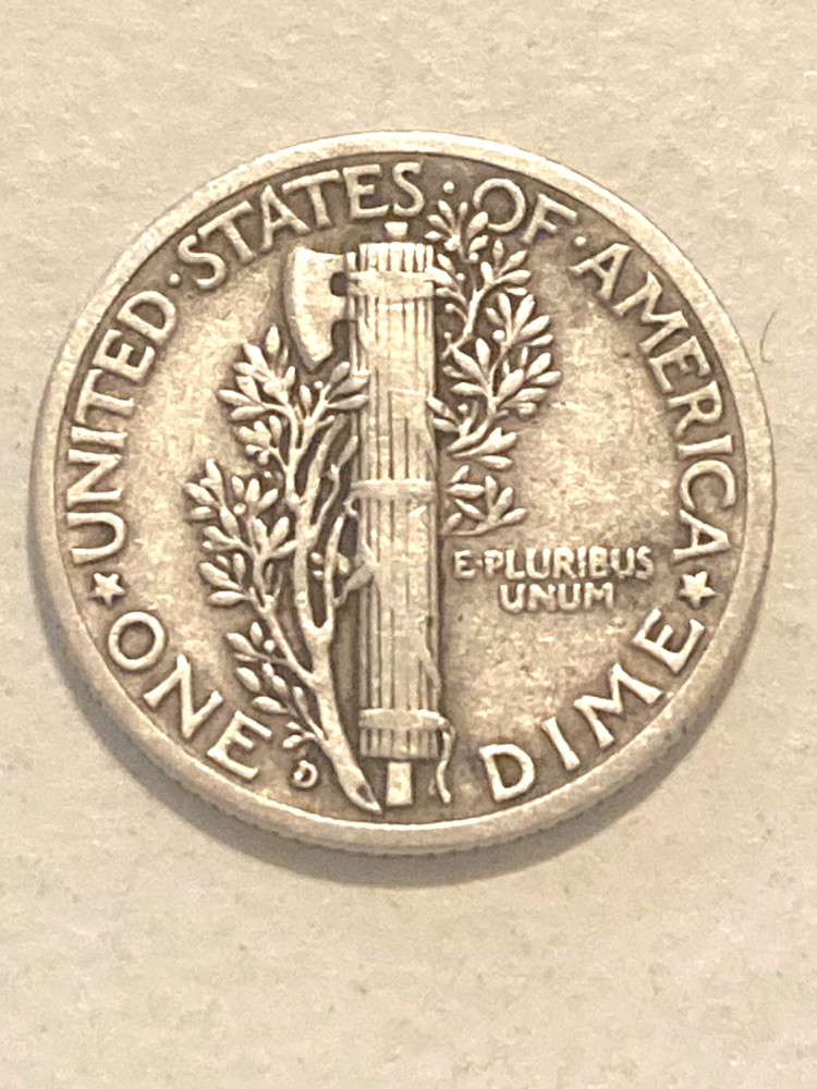 1937 D Silver Mercury Dime Nice