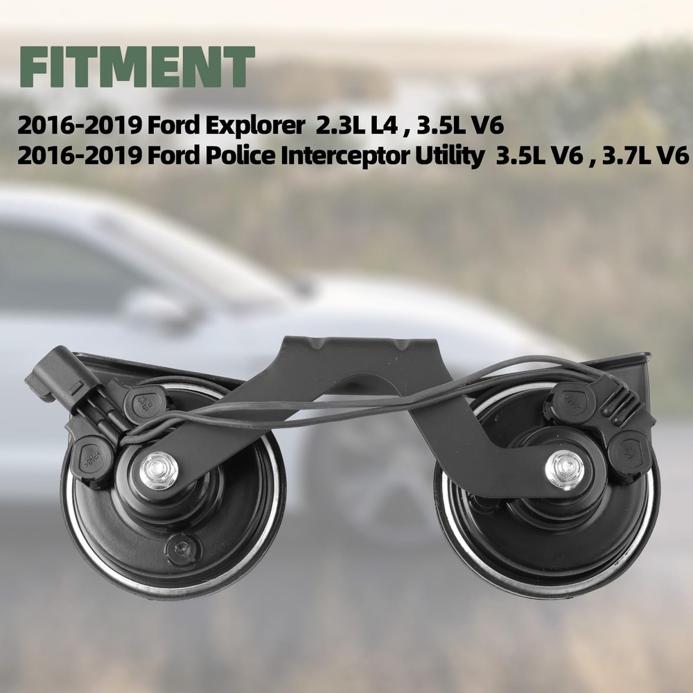 Horn Assembly with Bracket Compatible with Ford Explorer 2016 2017 2018 2019 ...