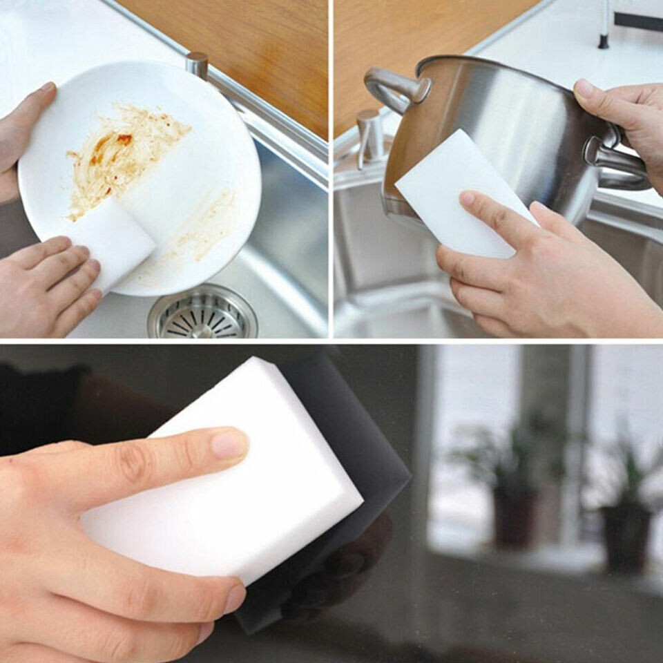 BULK PACK 100 PCS Sponge Eraser Melamine Cleaning Foam 3/4" Thick Kitchen Bath