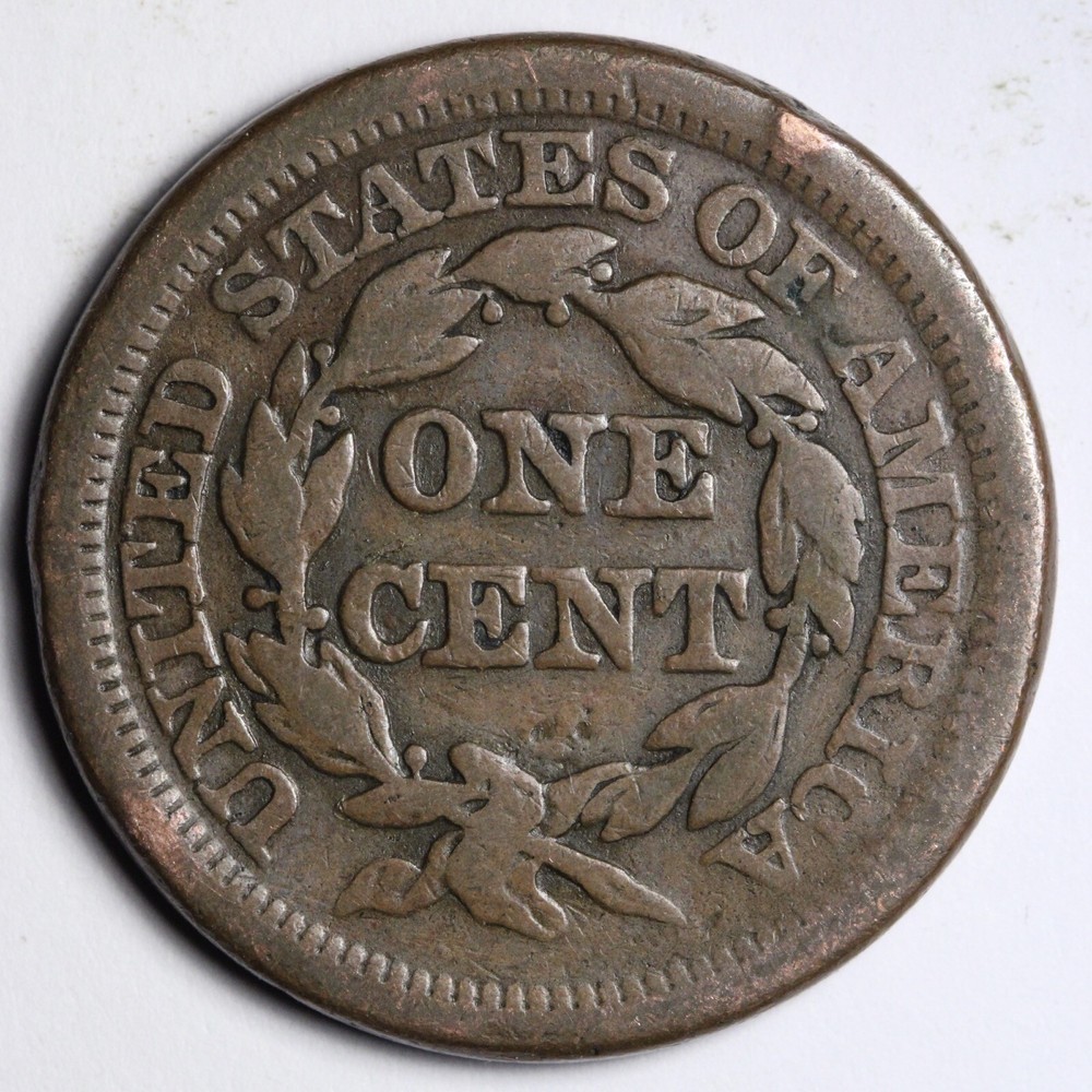 1849 Braided Hair Large Cent CHOICE FINE E105 DNC