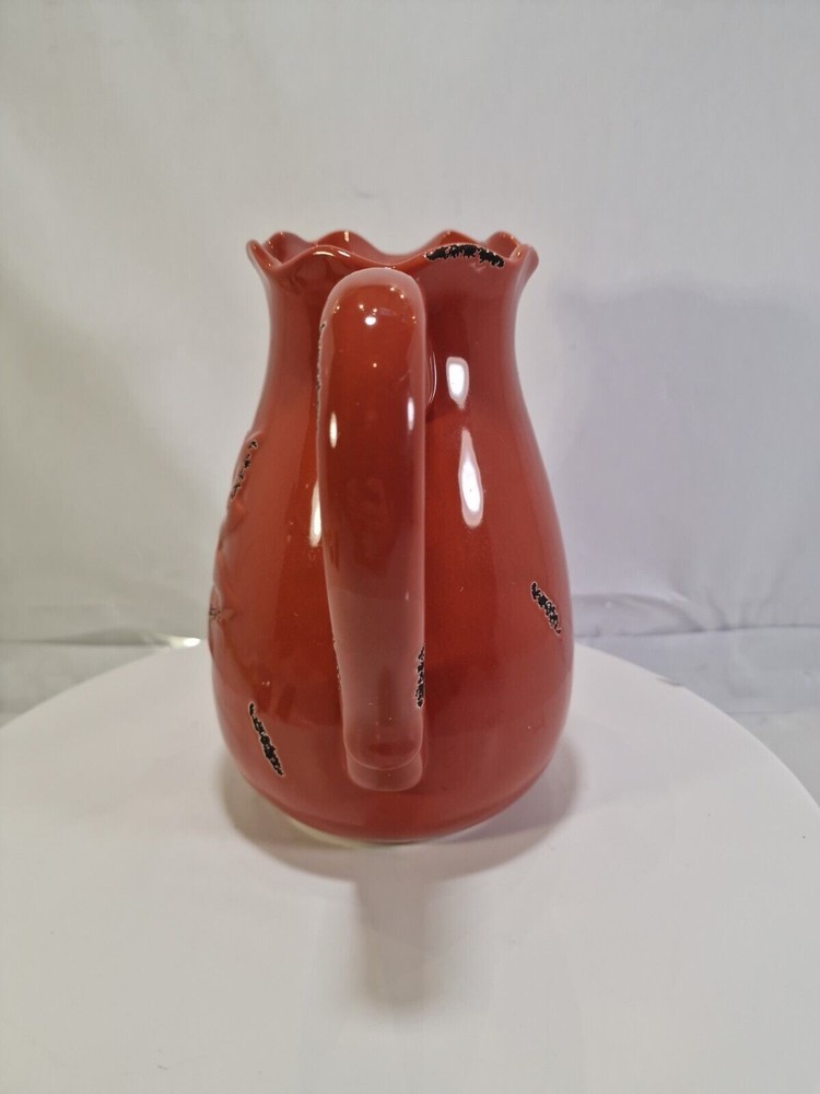 Rare Orange Unique Pitcher leaf design rustic looking, C3