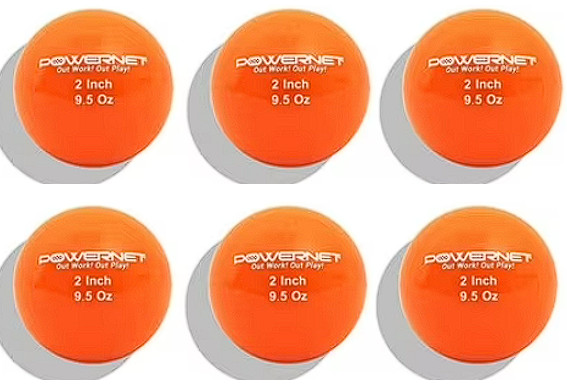 PowerNet Micro 2" Weighted Training Balls for Softball and Baseball - 6 pk