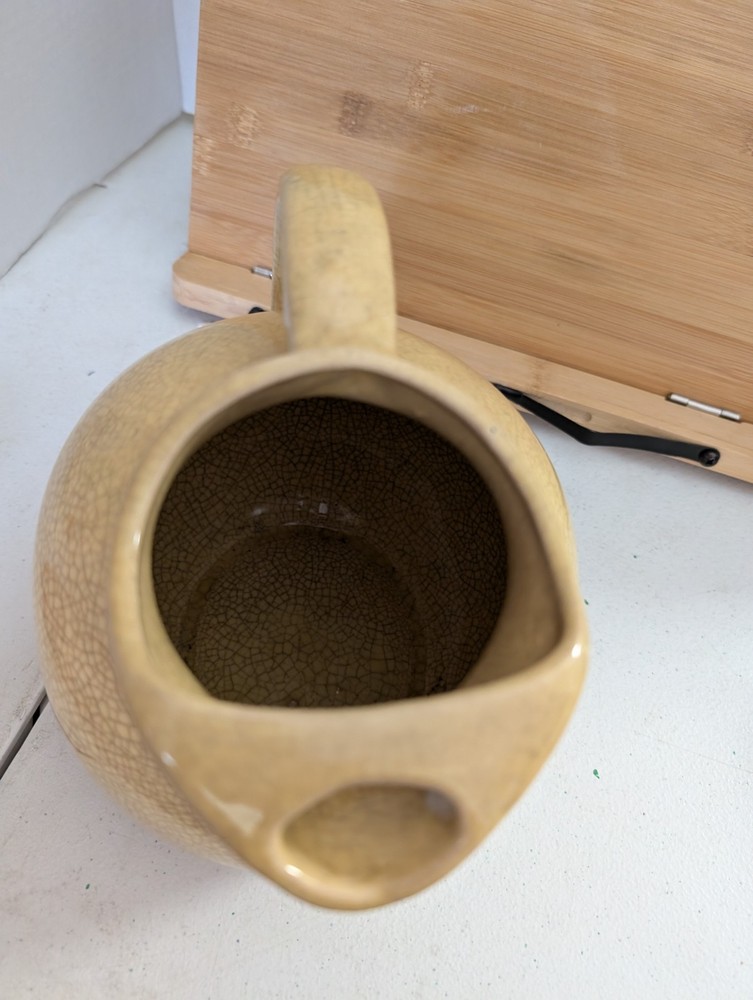 Vintage Yellow Tilted Ball Pitcher