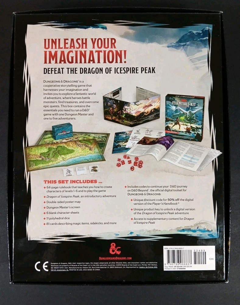 Dungeons & Dragons Essentials Kit 5th Edition NEW