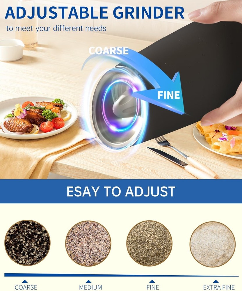 CIRCLE JOY Gravity Electric Salt and Pepper Grinder Set Automatic Salt and Peppe