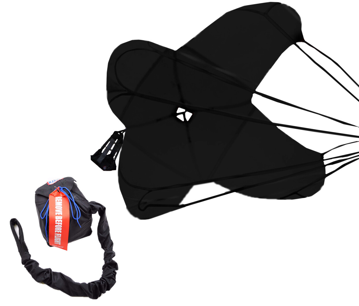 RJS RACING EQUIPMENT DRAG PARACHUTE SPRING LOADED BLACK DRAG CHUTE 7000301