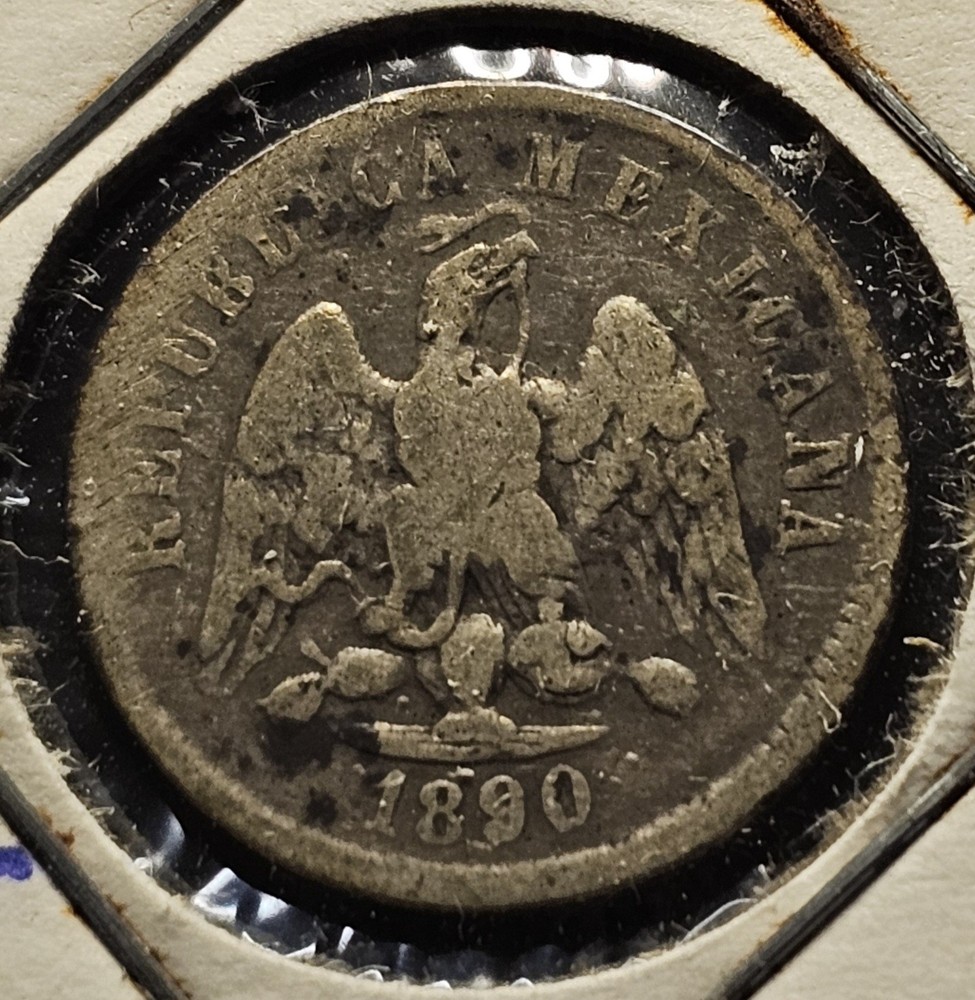 1890-Mo 10 Centavos México Mint State  Nice Condition Silver Coin