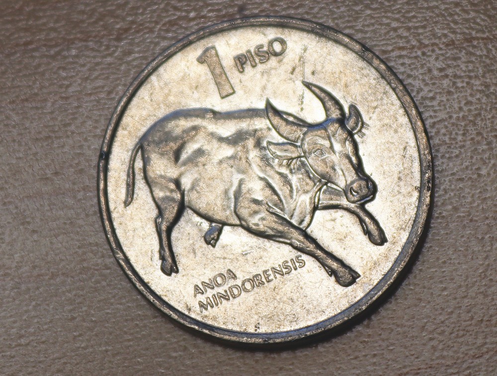 1991 Philippines 1 Piso Mindoro Dwarf Buffalo