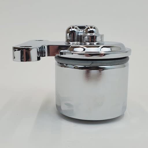Chrome Universal Remote Oil Filter Relocation Kit with Custom Mount & Filter