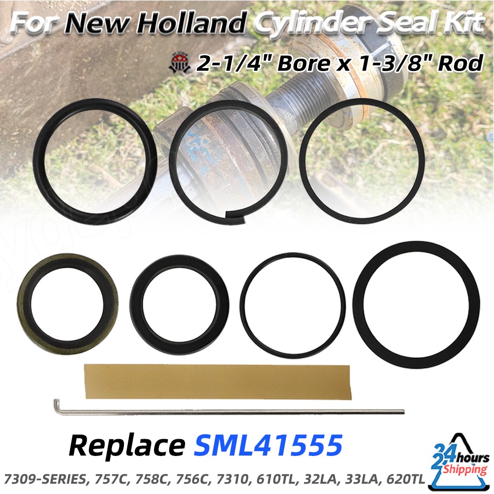 Hydraulic Cylinder Seal Repair Kit For New Holland 7309 7310 Replaces SML41555