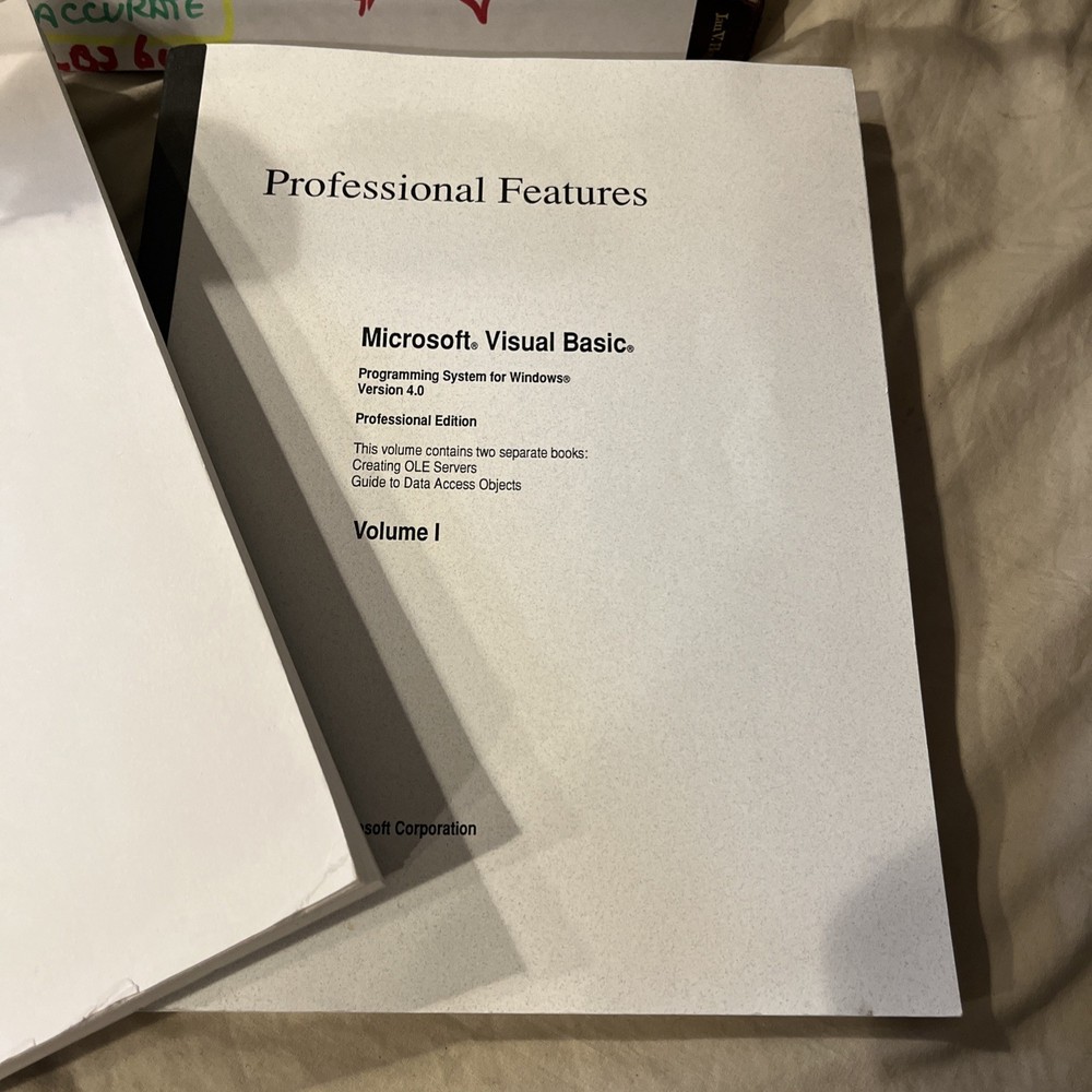 Microsoft FoxPro Version 3.0 1995 VTG Computer Manual Book Guide + Visual 4.0