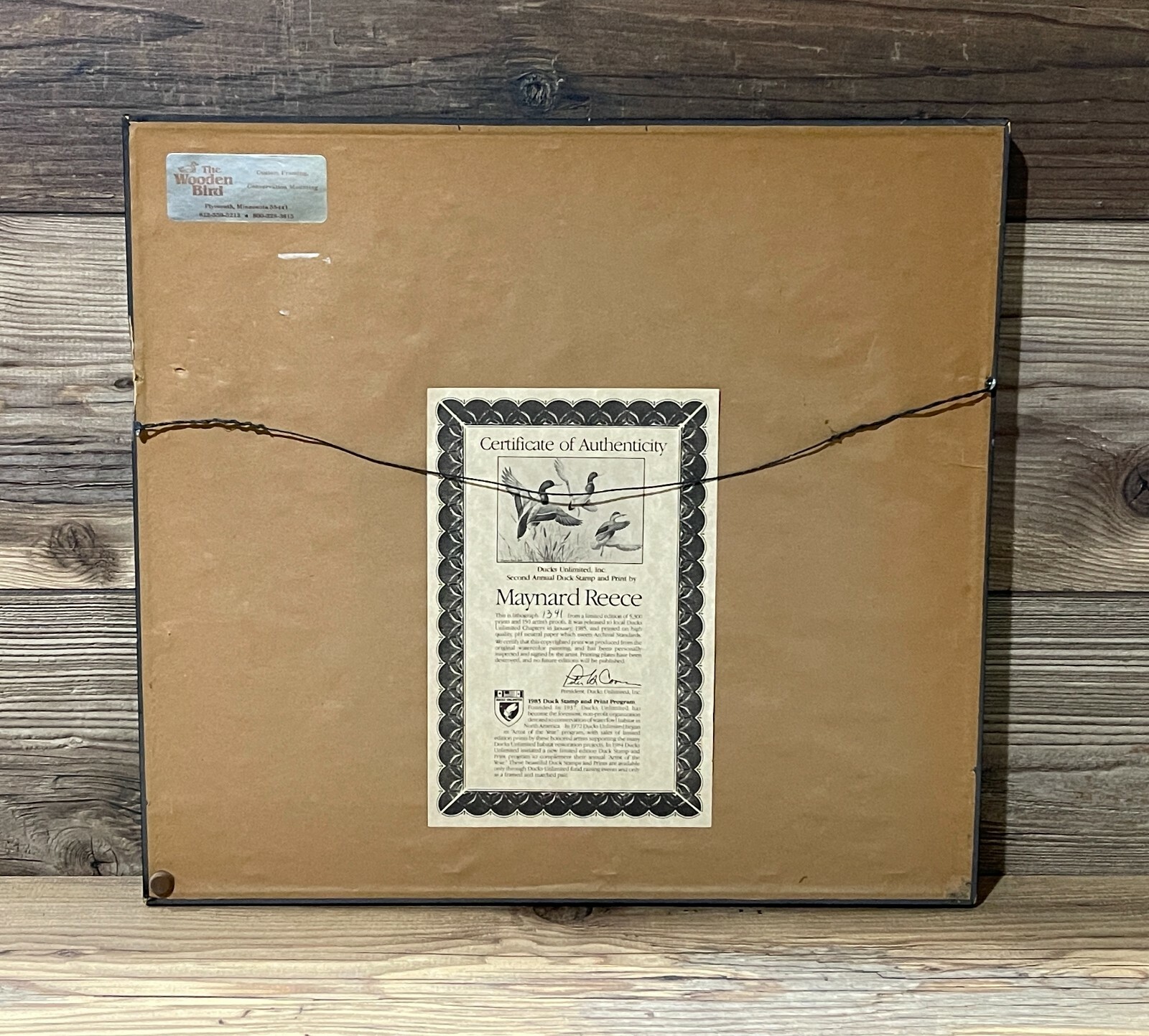 1985 Ducks Unlimited Duck Wildlife Conservation Print **MAYNARD REECE**