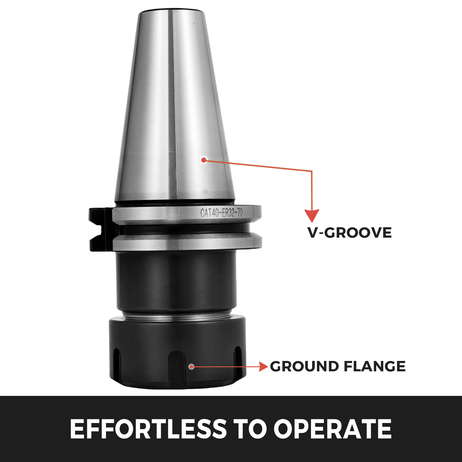 CAT40 ER32 Collet Chuck 5PCS 2.75'' Gage Length 8000RPM Chuck Tool Holder Set