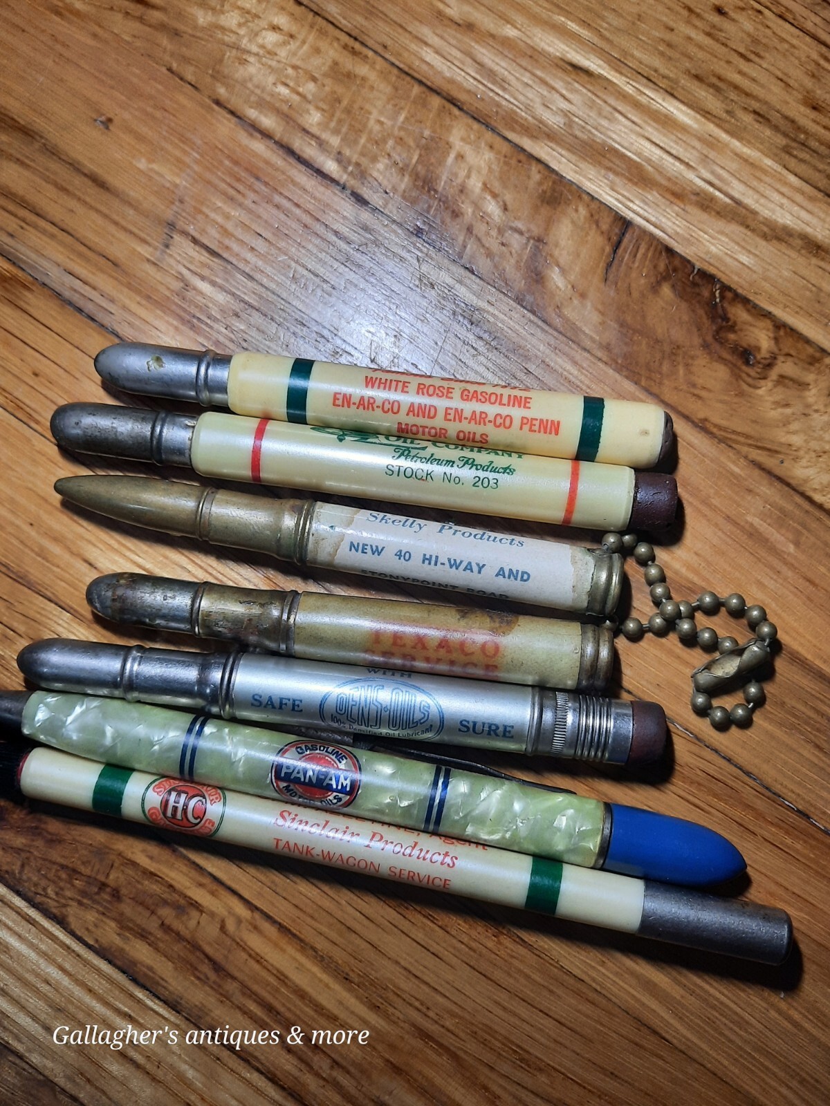 Vintage Oil Advertising Pencil Lot Sinclair Pan-am Skelly White Rose Texaco