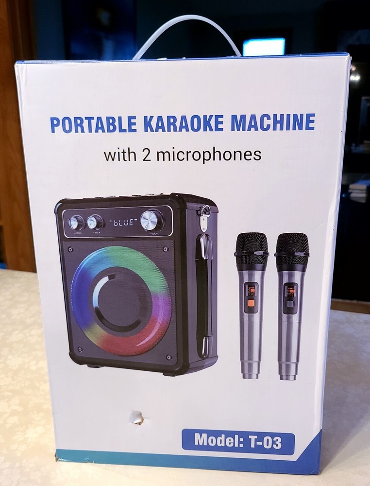 VOSOCO Karaoke Machine, Portable Bluetooth Speaker with 2 Wireless Microphone