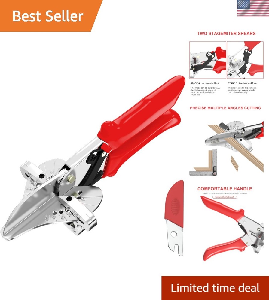 Ratchet Miter Shears - Adjustable 45-135° Multi-Angle Cutter for Crafting