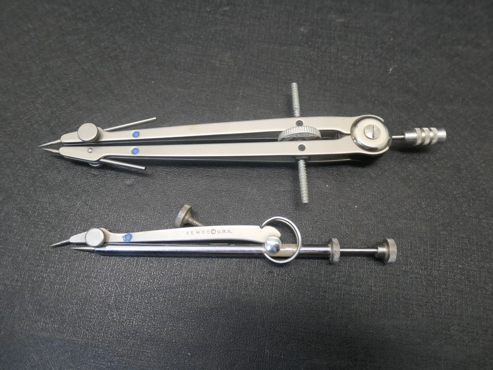 VINTAGE VEMCO BLUE DOT DRAFTING TOOL LOT