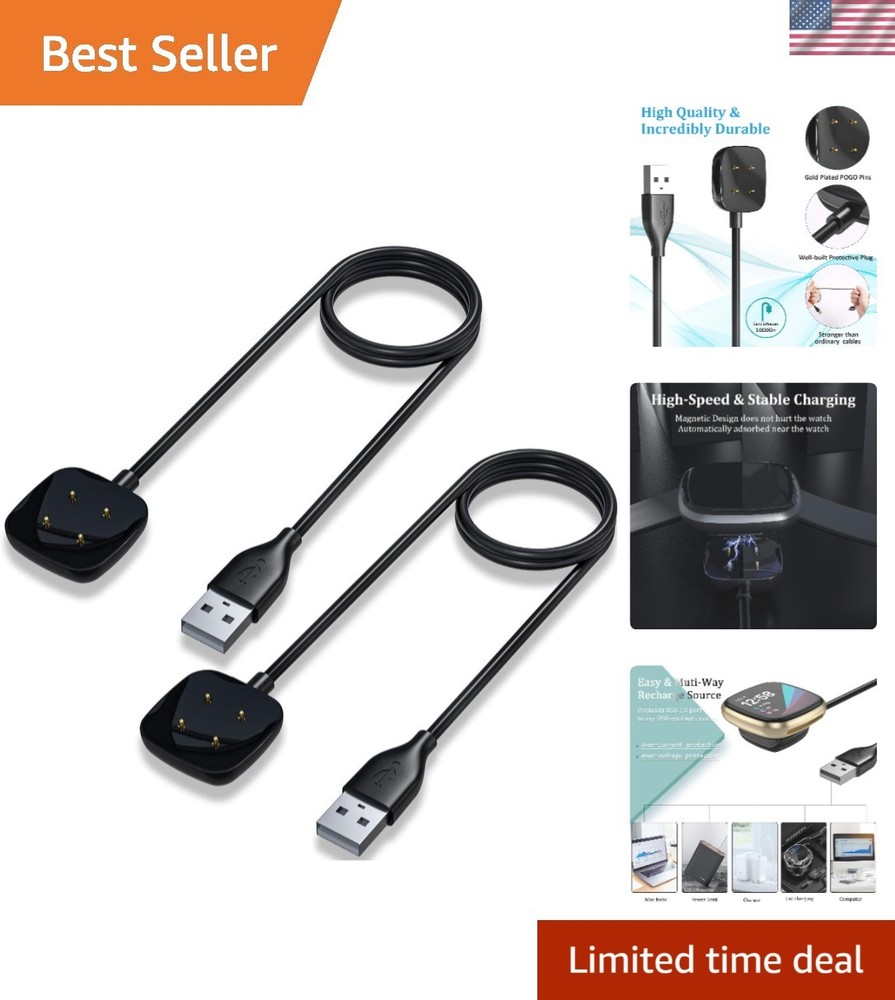 Compatible USB Charging Cables for Fitbit Sense & Versa 4