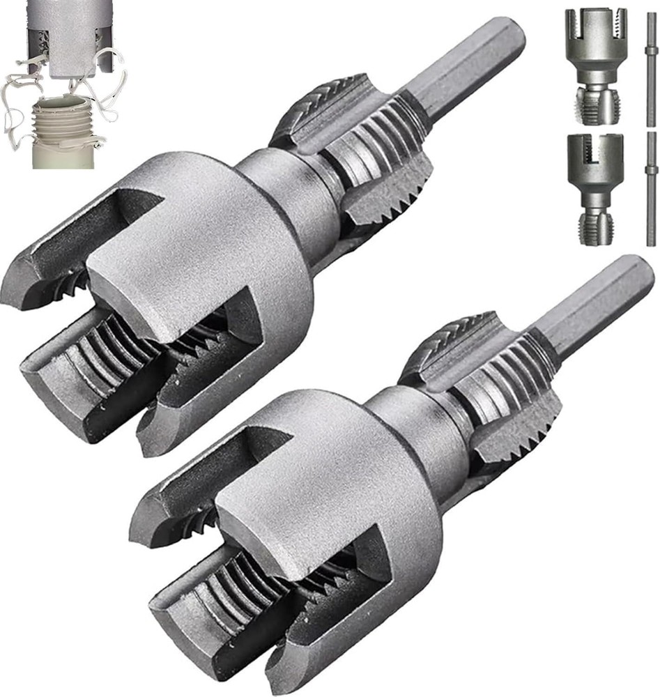 2PCS Integrated Internal & External Pipe Threading Tool with 1/2'' & 3/4'' Di...
