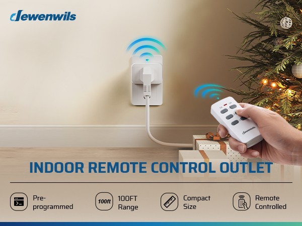 DEWENWILS Remote Control Electrical Outlet 3 Plug Wireless 100FT Wireless