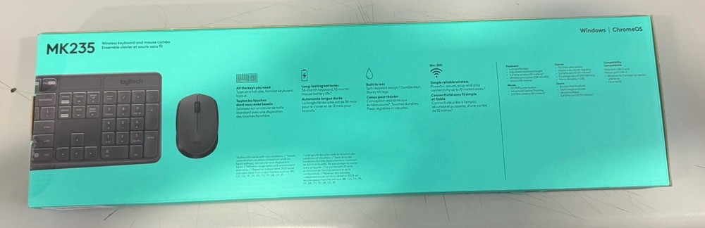 Logitech MK235 Wireless Keyboard & Mouse Combo, Spill-Resistant, MPN 920-007897