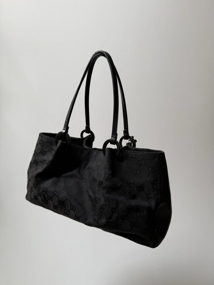 Gucci GG Pattern Black Tote Bag With Pouch