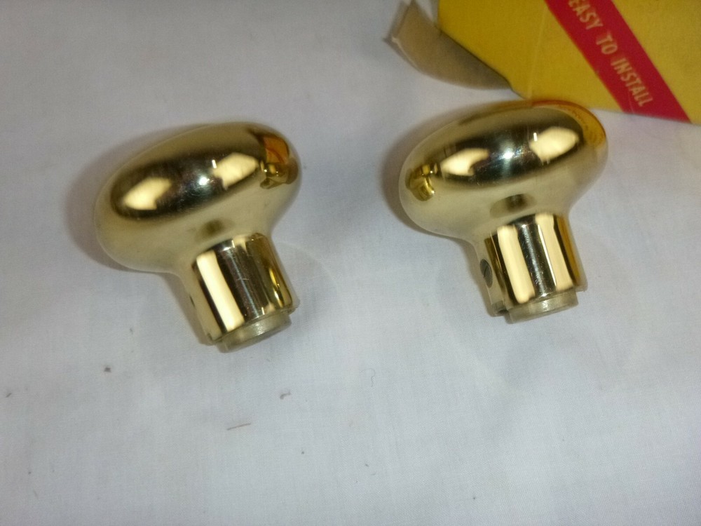 NOS Vtg Montgomery Wards Brass Replacement Door Knobs 2"