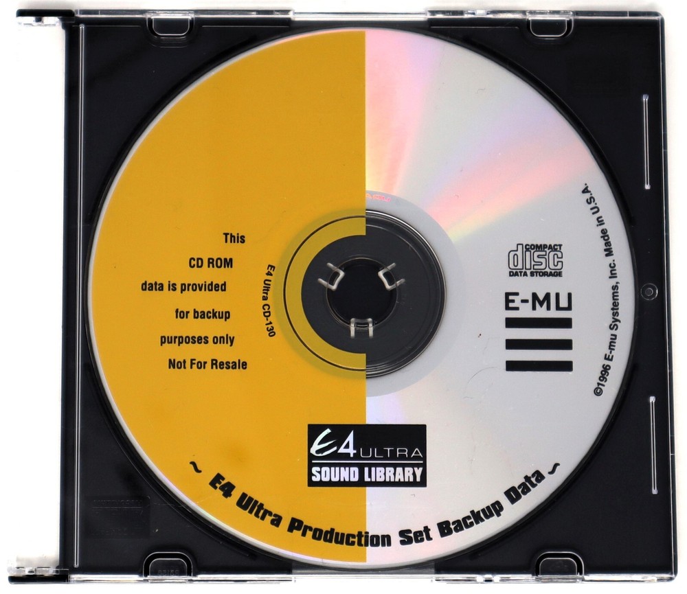 E-MU Systems E4 Ultra Production Set Backup Data CD-ROM for Ultra Series Sampler