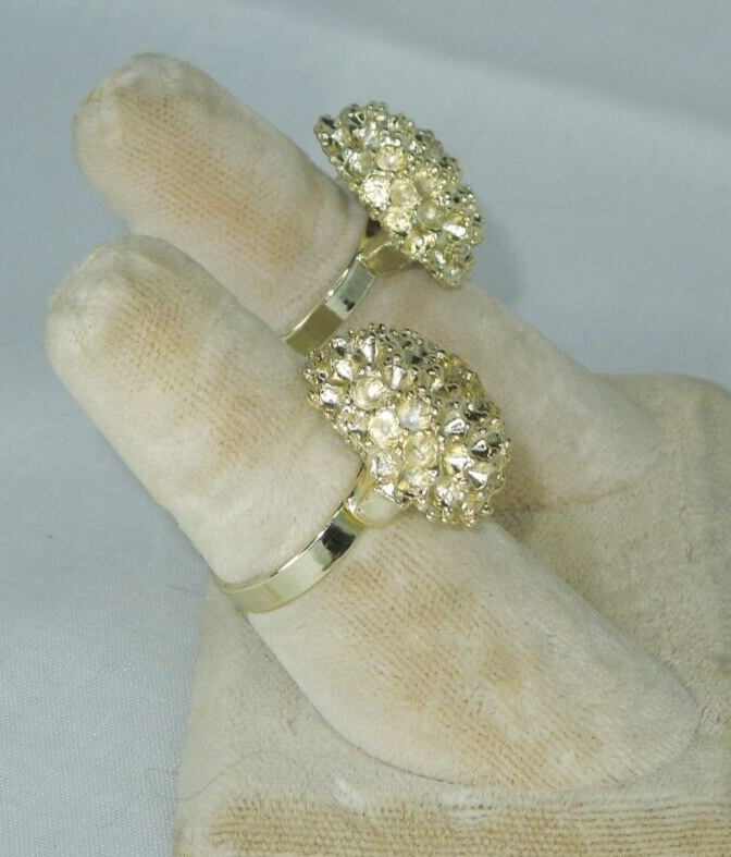 2 Ring Blanks Settings Cabochon Adjustable silver Plated Brass NEW 86V