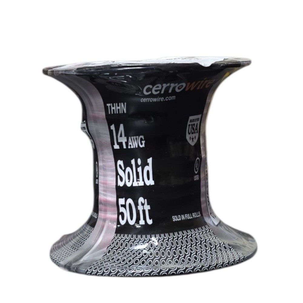 Cerrowire 50 ft. 14 Gauge Red Solid Copper THHN Wire
