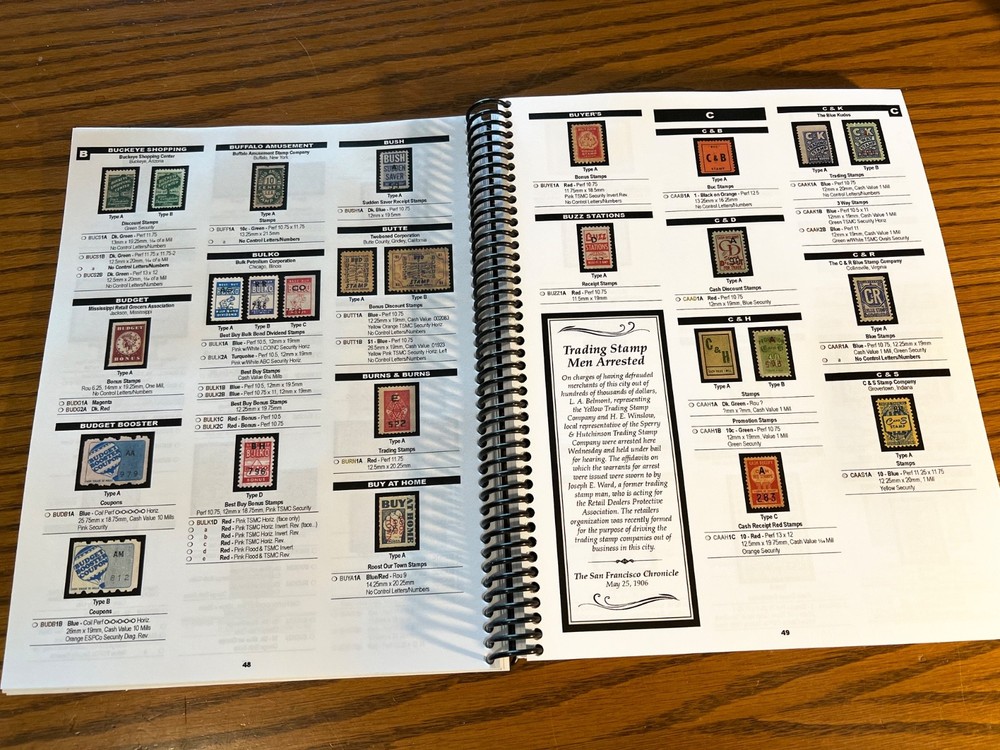 U. S. Trading & Saving Stamp Catalog & Value Guide Merchant Cinderella Book