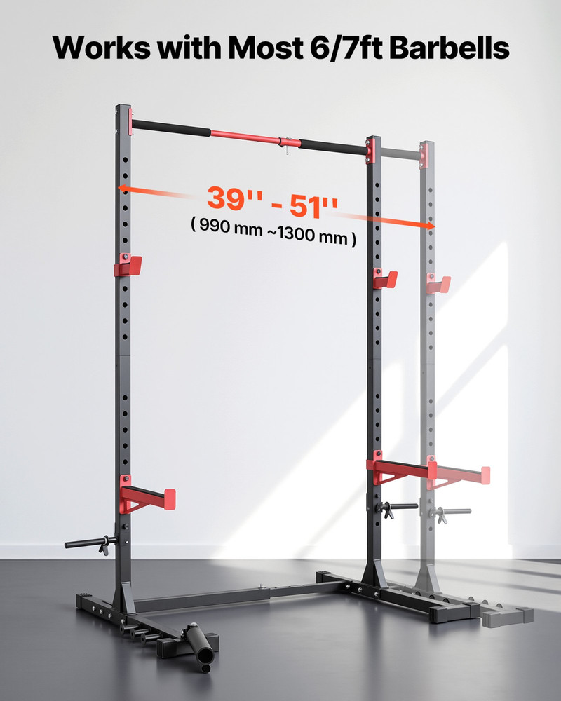 Power Cage Rack, Multifunctional Squat Rack for Home Gym, Width-Adjustable Work