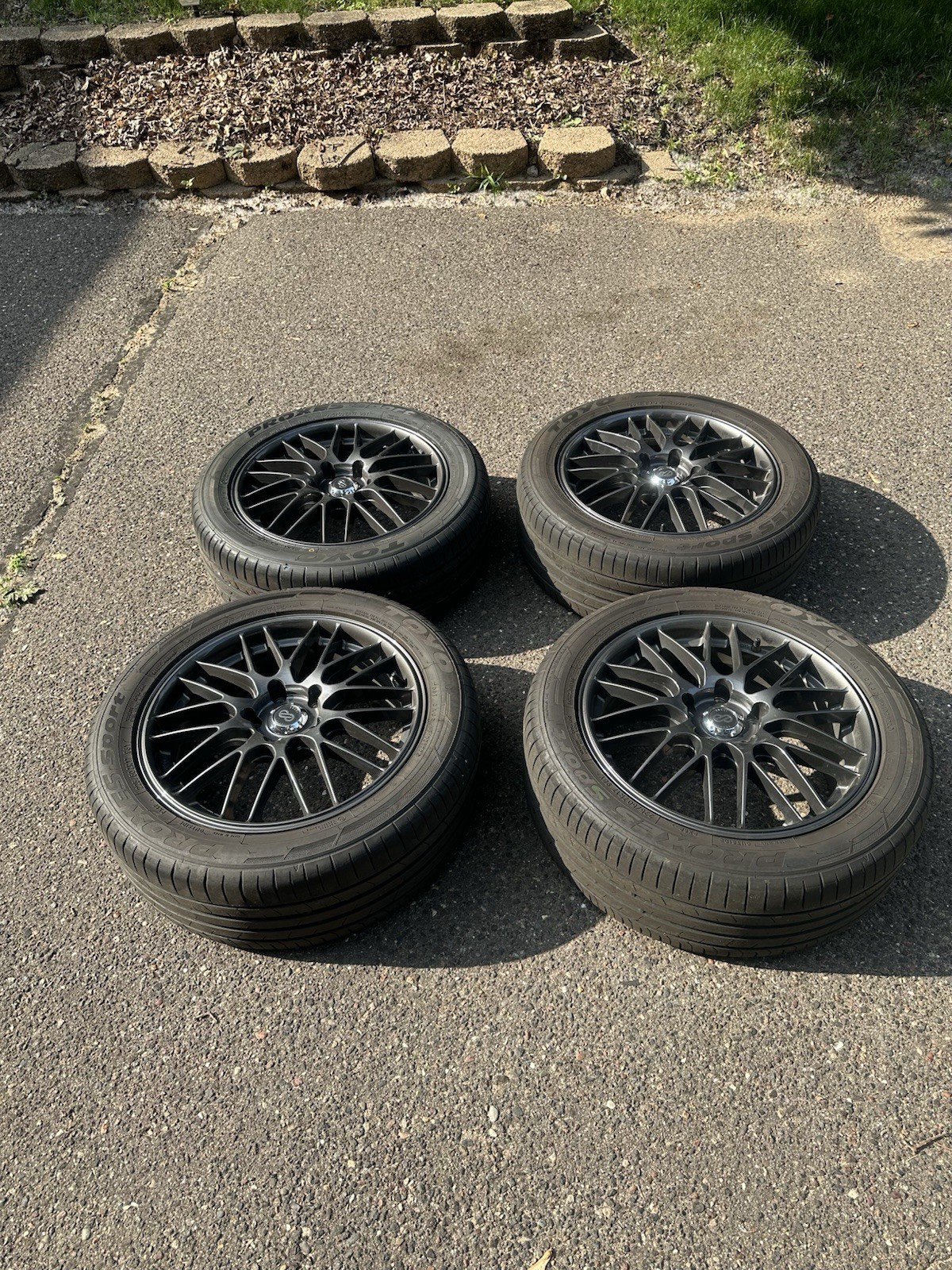 Enkei EKM3, 17x7, +45mm Offset & Toyo Proxes Sport 225/50/ZR17 Tires