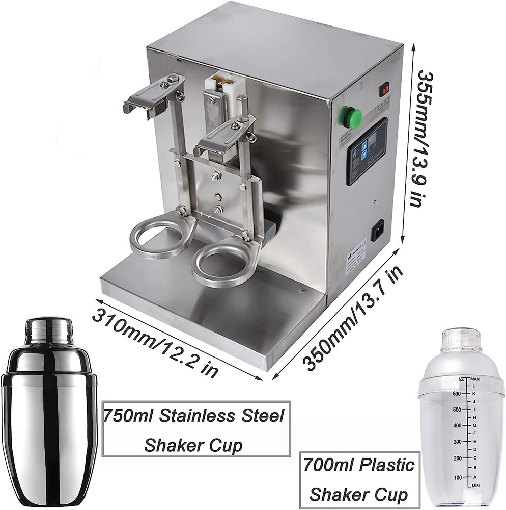 110V Bubble Boba Milk Tea Shaker Machine Auto Shaking Mixer Double Frame