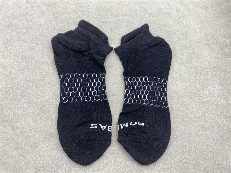 4 Pairs's Bombas Solid Honeycomb Black Ankle Socks Men Size L