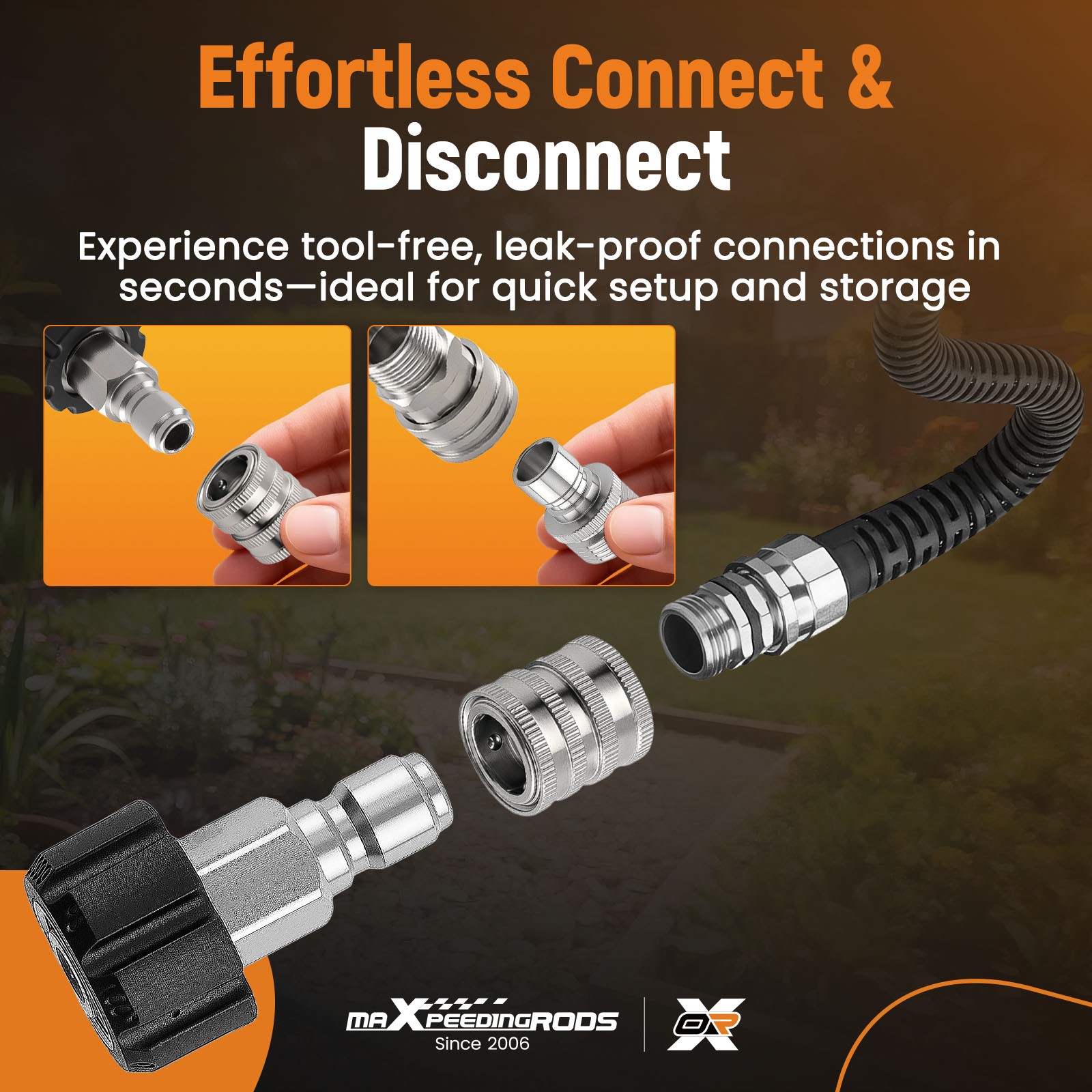 8PC Pressure Washer Quick Connect Adapter Kit M22-14mm Stainless Steel