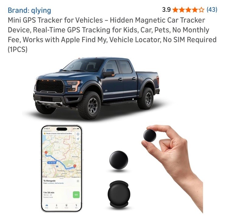 Mini GPS Tracker for Vehicles – Hidden Magnetic Car Tracker Device, Real-Time...