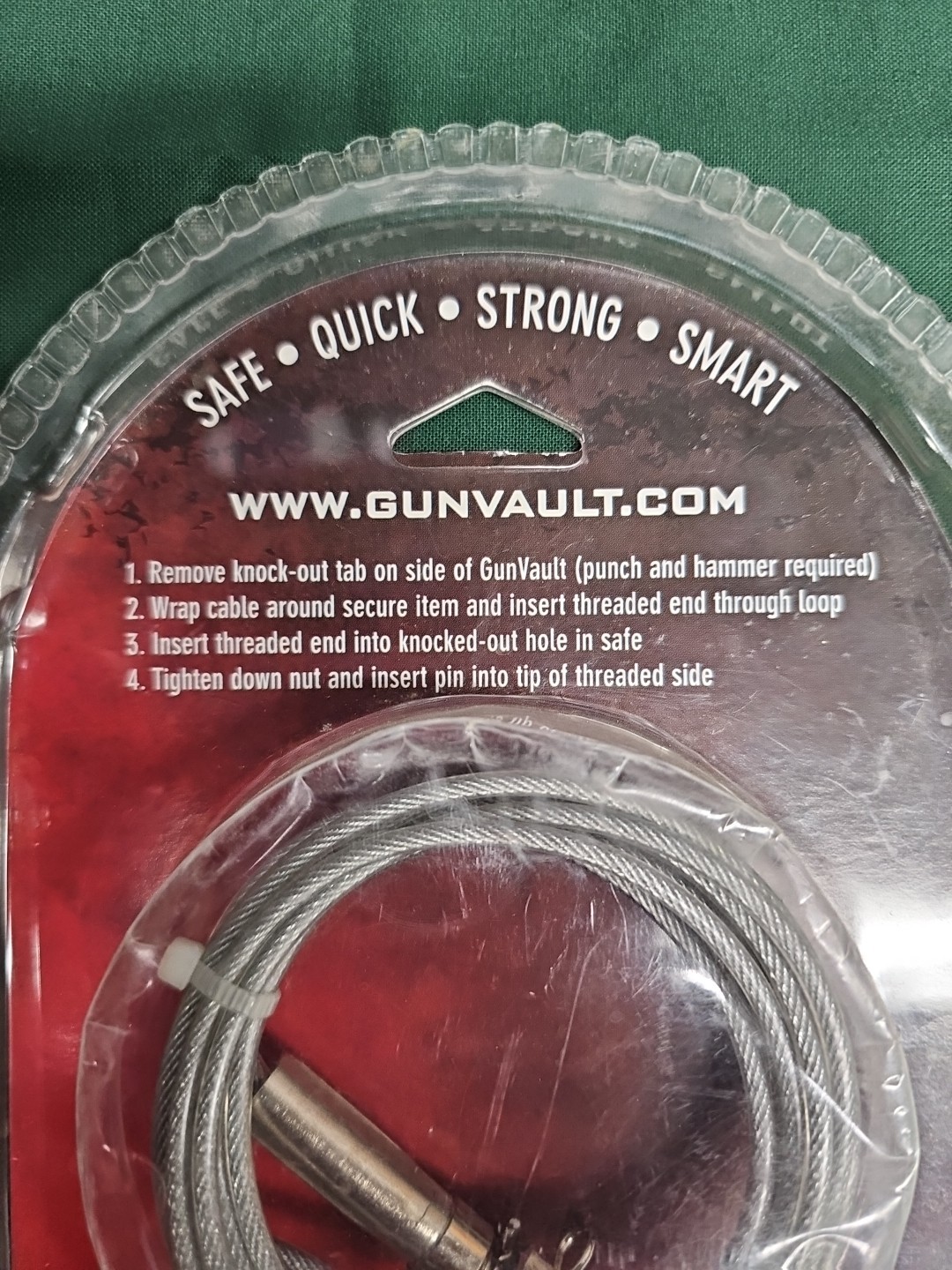 GunVault Security Cable - Six Foot Long - High Strength-Steel for GunVault Safes