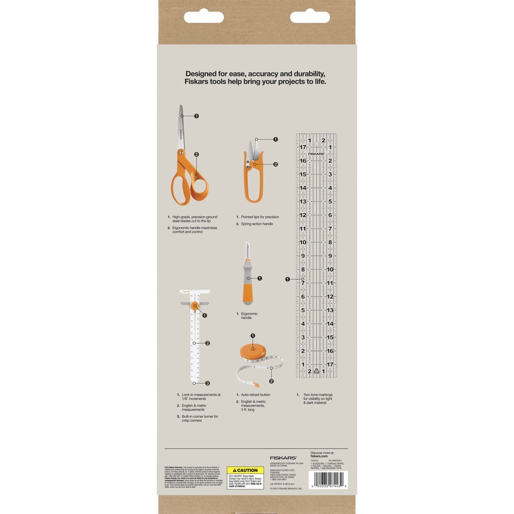6 Piece Sewing Essentials Set Orange