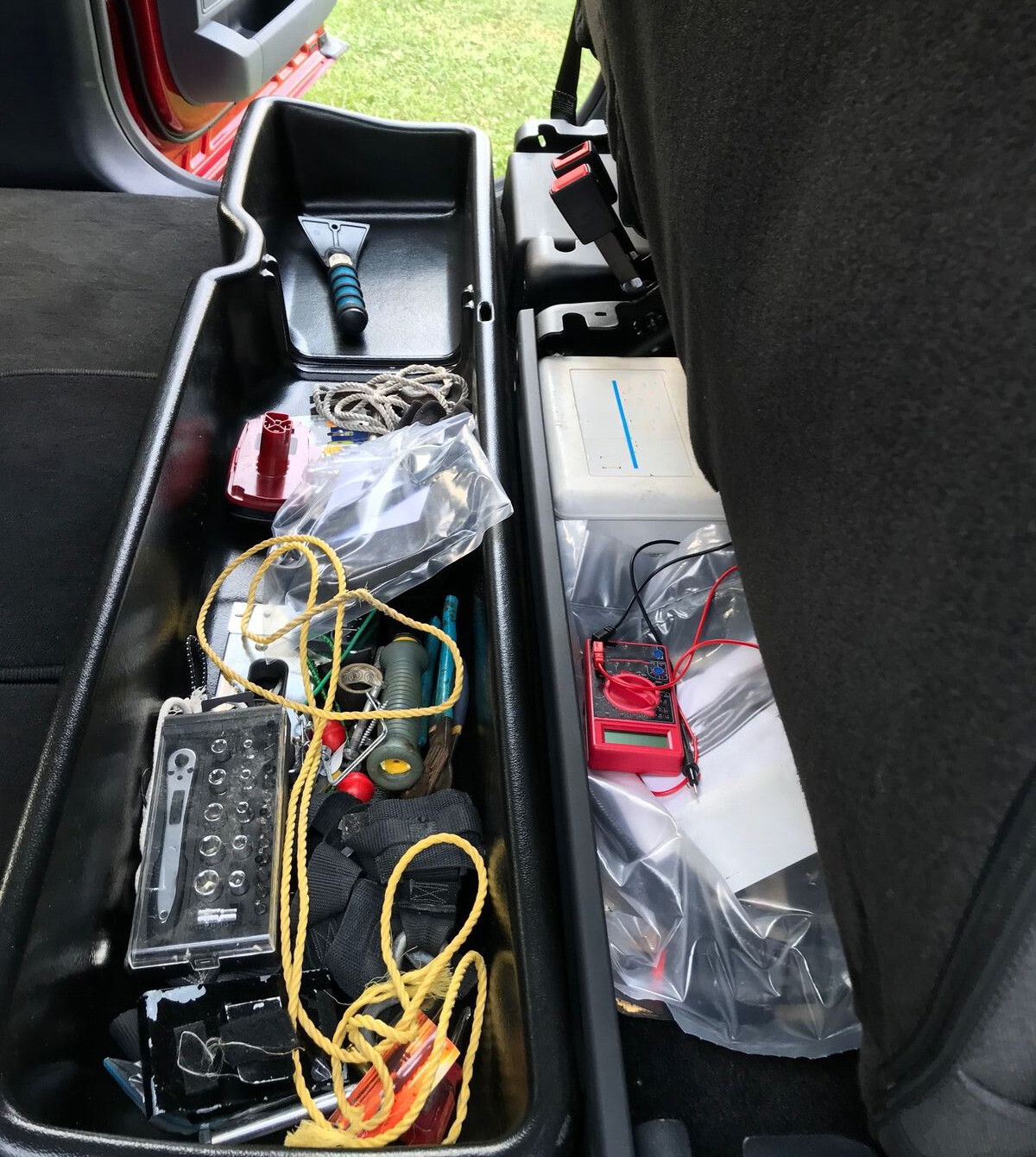 Under Seat Storage Box For 15-24 F150 17-20 F250 F350 18-24 F450 Super Crew Cab