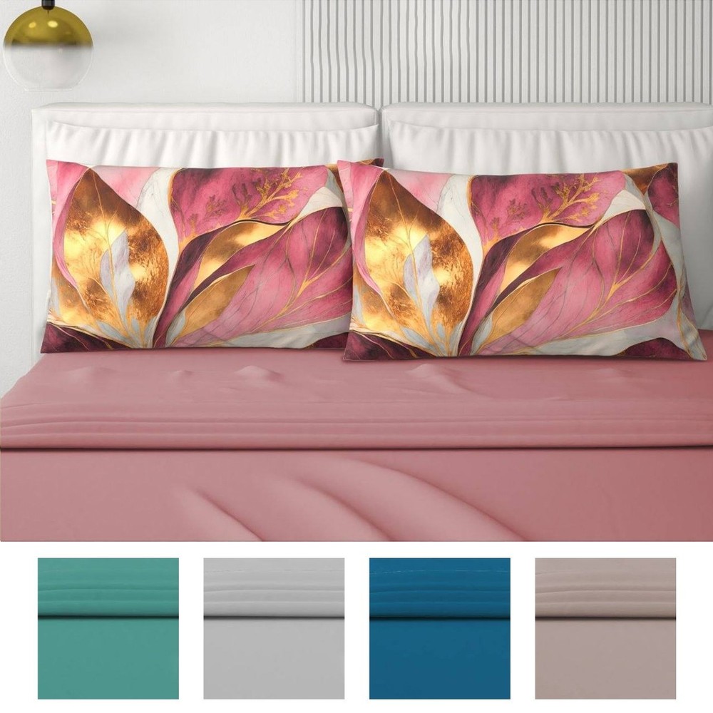 MARY Solid Color Fancy 4 Pillowcases Double Cotton Sheet Set