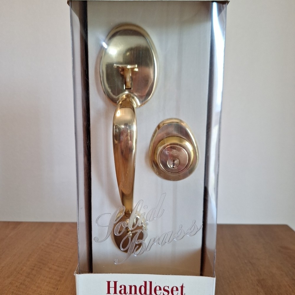 Weiser Lock Elements Series Providence York Entry Handle Set Solid Brass NEW