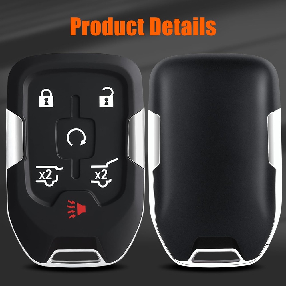 6 Button Replacement Key Fob Shell Case Cover Compatible with Black XFL - 6B