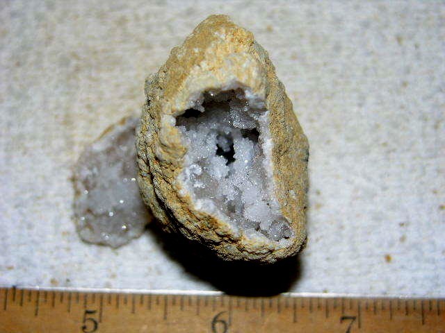 Geode pair opened with crystal centers 2.25 inch G45