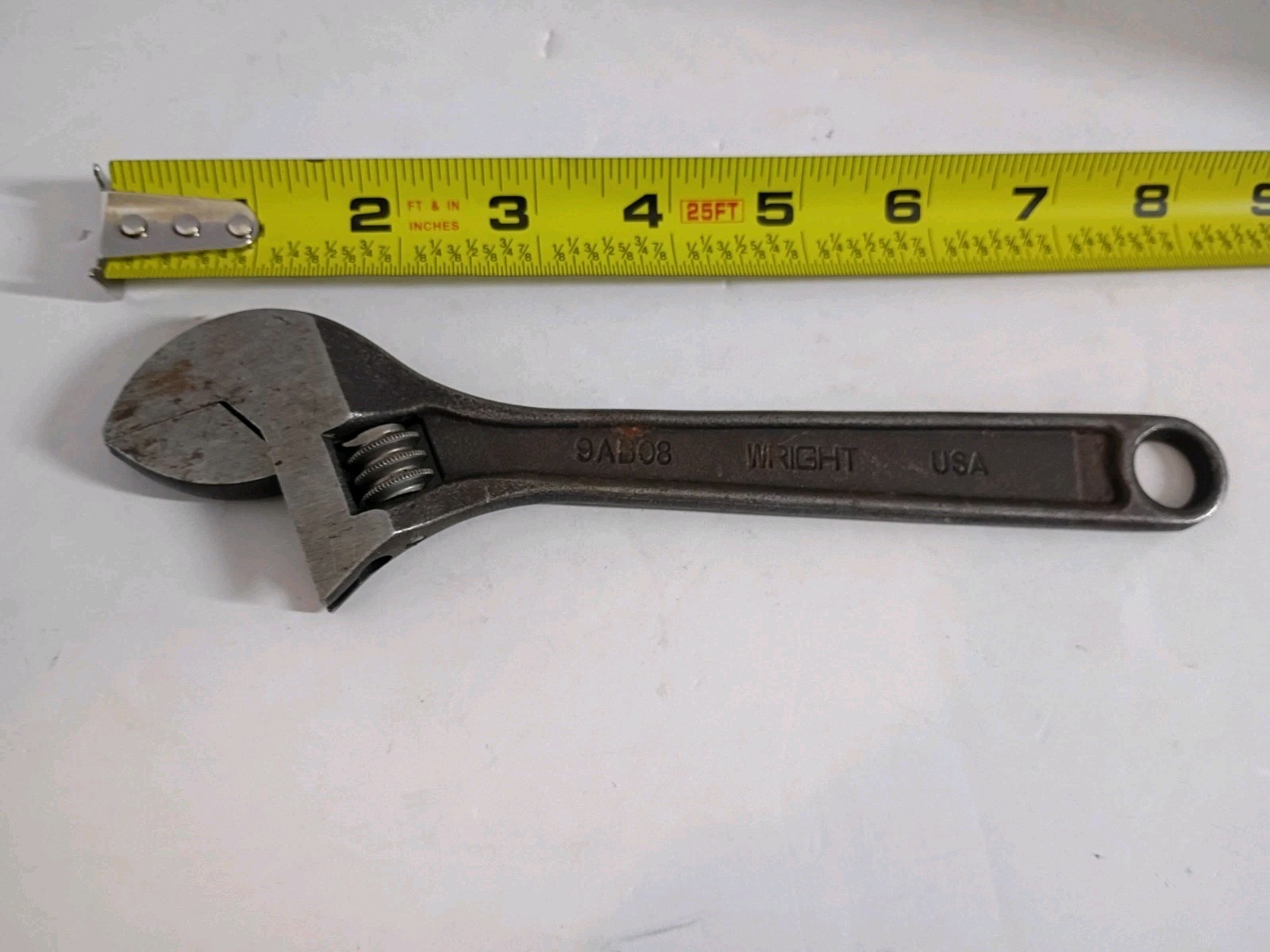 Wright 9AB08 8" Adjustable Wrench USA Hand Tool