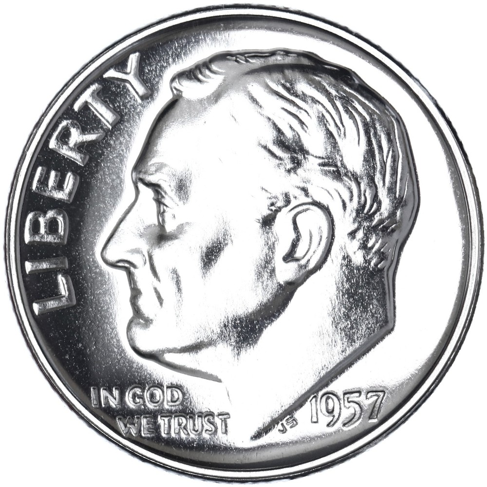 1957 (P) Roosevelt Dime Gem Proof 90% Silver