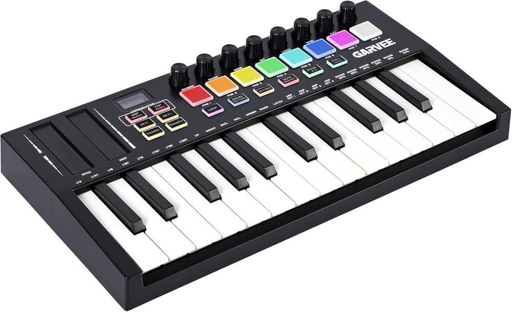 25-Key MIDI Keyboard Controller,USB/DAW Keyboard with 8 Drum Pads,8 Knobs New