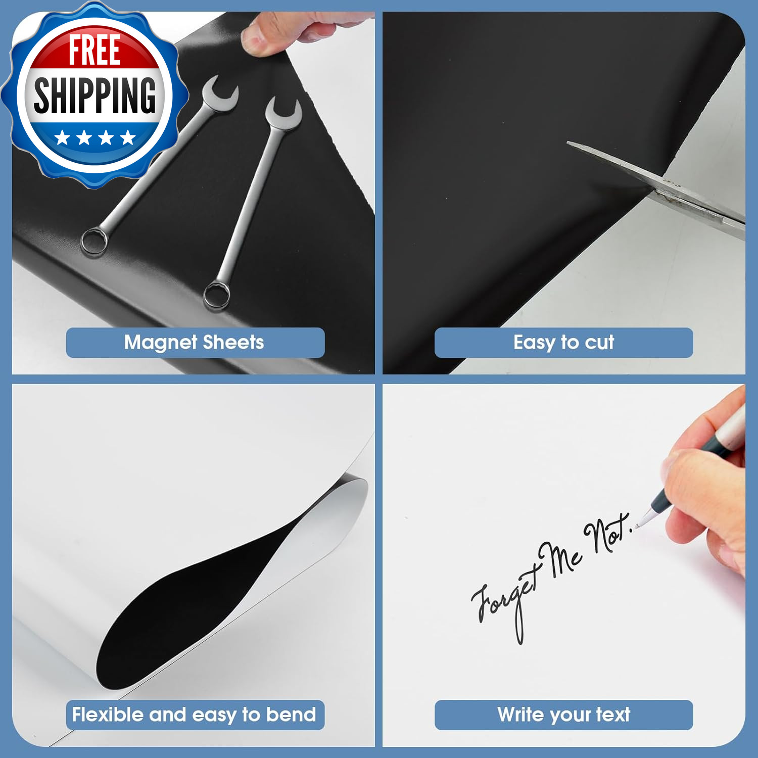 Blank Magnetic Sheet Roll,24”X 10’Strong Magnet Sheets Flexible Roll,30Mil Thick